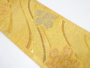 よろけ横段に桜模様織出し袋帯